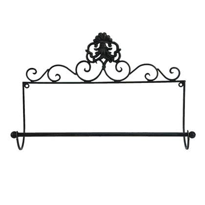 Clayre & Eef Keukenrolhouder  44x10x29 cm Zwart Ijzer Rollenhouder