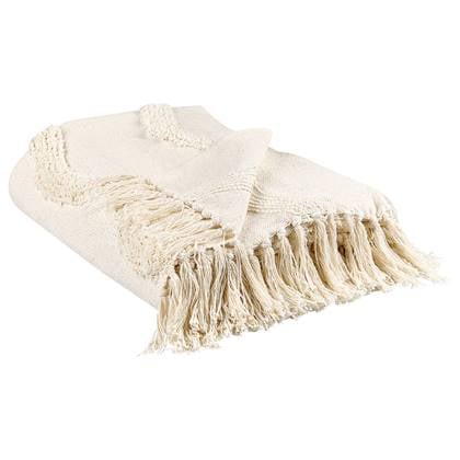 Beliani - KHARI - Plaid - Licht - 125 x 150 cm - Katoen Beige
