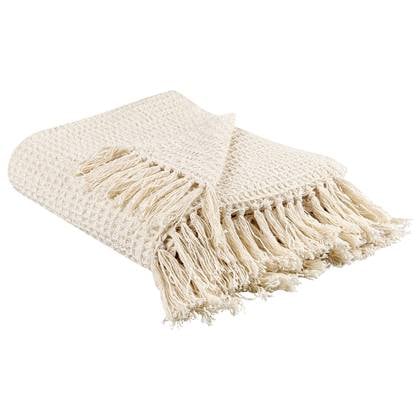 Beliani - MALU - Plaid - Licht - 125 x 150 cm - Katoen Beige