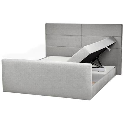 Beliani-ARISTOCRAT-Boxspringbed-Lichtgrijs-180 x 200 cm-Polyester