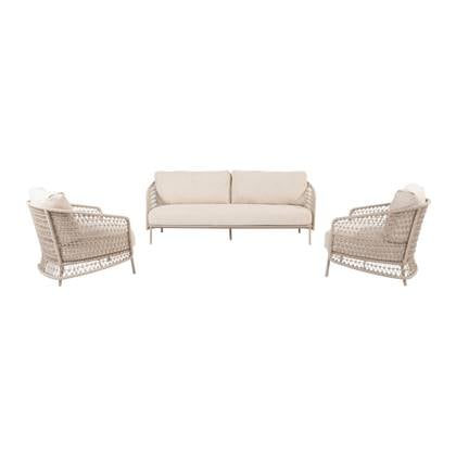 Puccini stoel-bank loungeset - 3-delig Beige