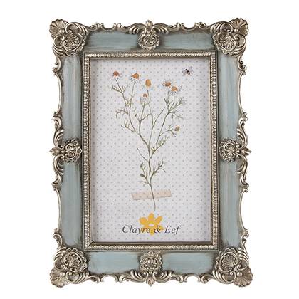 Clayre & Eef Fotolijst 10x15 cm Blauw Polyresin