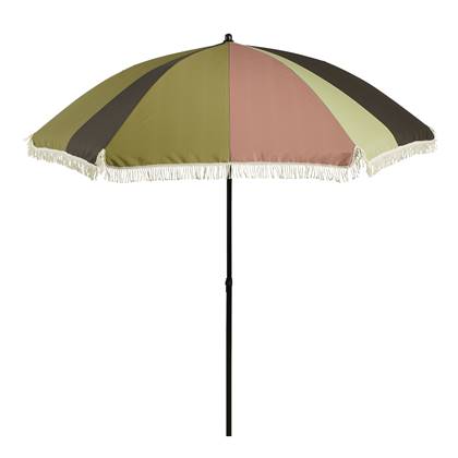 In The Mood Collection Parasol Gestreept - H238 x Ø220 cm - Groen