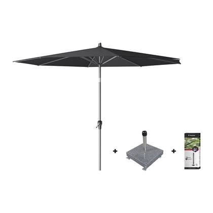 Platinum Riva parasol 3 m. rond - Premium - Faded Black + voet + hoes