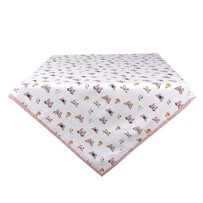 Clayre & Eef Tafelkleed  150x250 cm Beige Roze Katoen Rechthoek