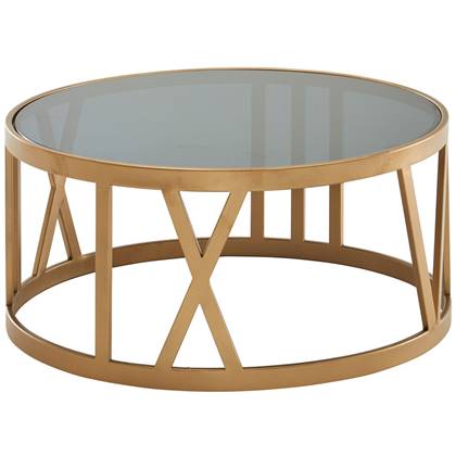 Sky Style Andora Ronde Salontafel Glas | Goud