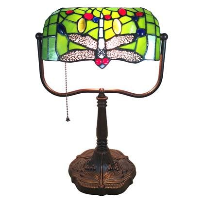 LumiLamp Bureaulamp Tiffany 25*25*42 cm E27-max 1*60W Meerkleurig Polyresin-glas Libelle 5LL-6012