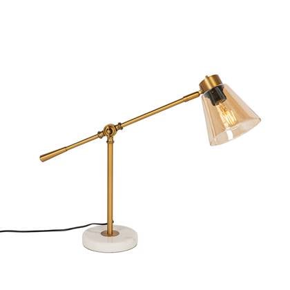 QAZQA Tafellamp nina Brons Art Deco L 23cm