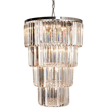 Clayre & Eef Kroonluchter Ø 65x96 cm Transparant Ijzer Glas Hanglamp