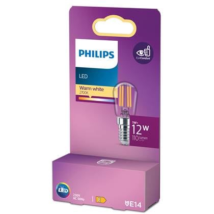 Philips mini kogellamp, 1 W, 12 W, E14, 110 lm, 15000 uur, Warm wit