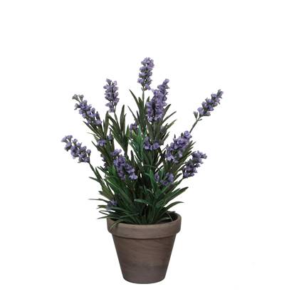 Mica Decorations Lavendel Kunstplant in Bloempot Stan - H33 x Ø20 cm - Blauw