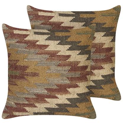 Beliani-DEEPOR-Sierkussen set van 2-Multicolor-45 x 45 cm-Jute