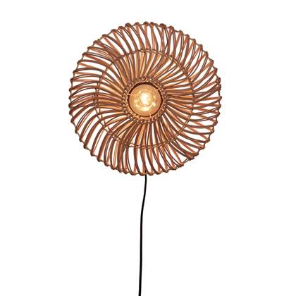 GOOD&MOJO Wandlamp Zanzibar - Rotan - Ø40cm Bruin
