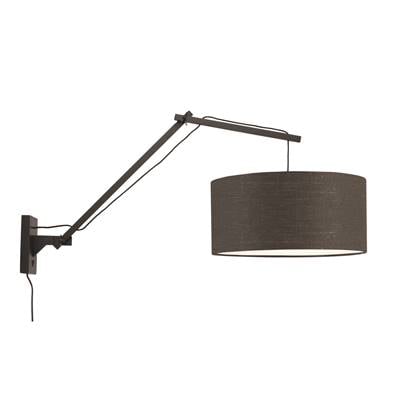 GOOD&MOJO Wandlamp Andes - Bamboe Zwart|Donkergrijs - 95x47x55cm