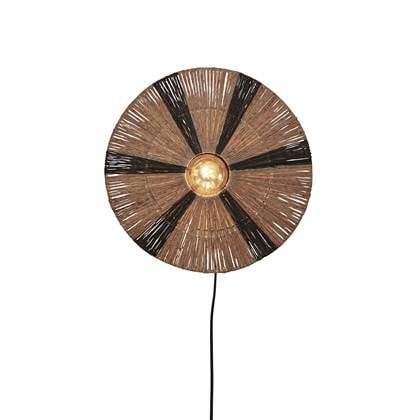 GOOD&MOJO Wandlamp Iguazu - Jute|Zwart - Ø40cm