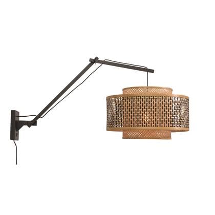 GOOD&MOJO Wandlamp Bhutan - Bamboe Zwart|Naturel - 95x50x55cm