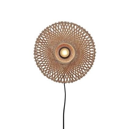 GOOD&MOJO Kalimantan Wandlamp Rond - Ø30cm - Bamboe Bruin