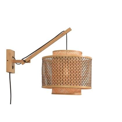 GOOD&MOJO Wandlamp Bhutan - Bamboe|Zwart - 55x44x45cm Bruin