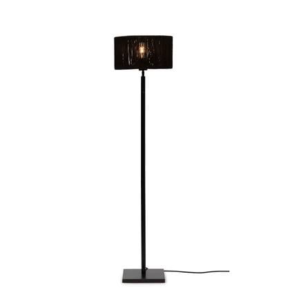 GOOD&MOJO Vloerlamp Iguazu - Bamboe|Jute Zwart - Ø30x126cm