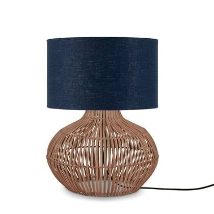 GOOD&MOJO Tafellamp Kalahari - Denim|Rotan - Ø32cm