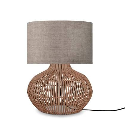 GOOD&MOJO Tafellamp Kalahari - Taupe|Rotan - Ø32cm Grijs