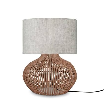 GOOD&MOJO Tafellamp Kalahari - Naturel|Rotan - Ø32cm Grijs