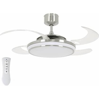 Fanaway Plafondventilator Fanaway EVO 1 Mat Staal Led Ø 122cm Zilver
