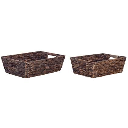Beliani - PANDZ - Manden set van 2 - Donkerbruin - Waterhyacinth