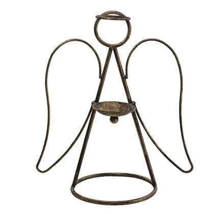 Clayre & Eef Kandelaar Engel 38x18x33 cm Koperkleurig Metaal