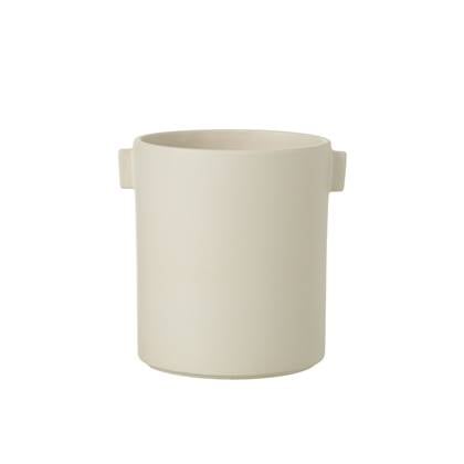J-Line bloempot Handvat Steengoed - keramiek - wit - Ø 14 cm