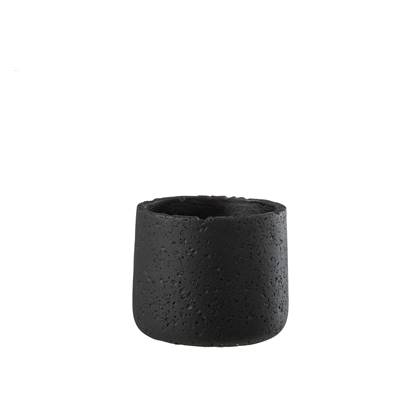 J-Line Bloempot Potine Cement Zwart Small - Ø 12 cm