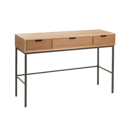 J-Line console 3 Laden - hout|metaal - naturel