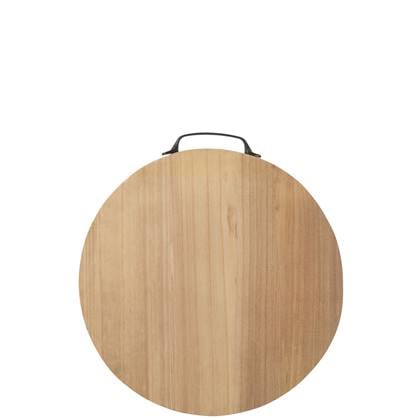 J-Line Rond snijplank - hout - naturel - L Bruin