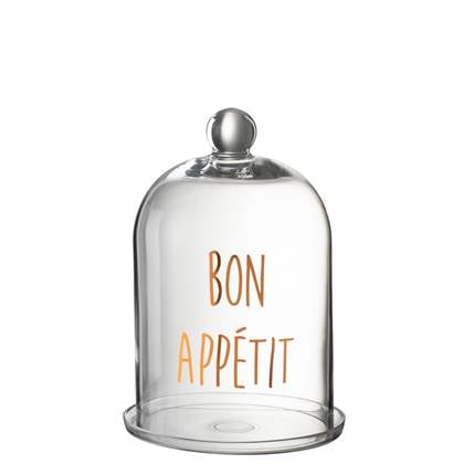 J-Line stolp 'Bon Appetit' Rond - glas - transparant|koper
