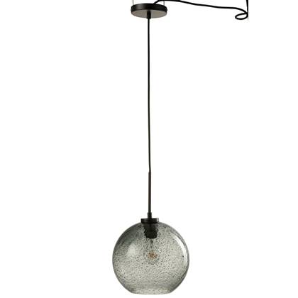 J-Line Spikkel Bol hanglamp - glas - grijs - large