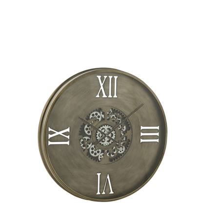 J-Line Romeinse Cijfers klok - metaal - koper - Ø 80 cm