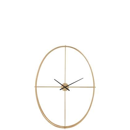 J-Line Ovaal klok - metaal - goud - L - Ø 125.5 cm