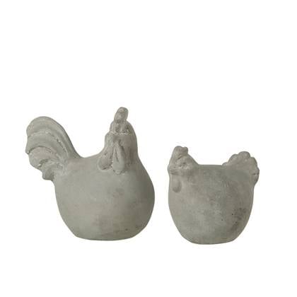 J-Line Set Van 2 Figuur Glendy Cement Grijs - Paasdecoratie