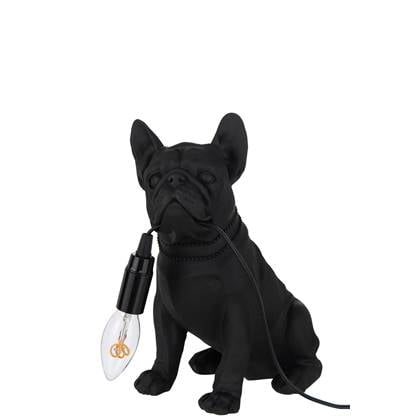 J-Line tafellamp Bulldog - polyresin - Zwart