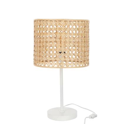 J-Line Roma tafellamp - bamboe & metaal - naturel & wit