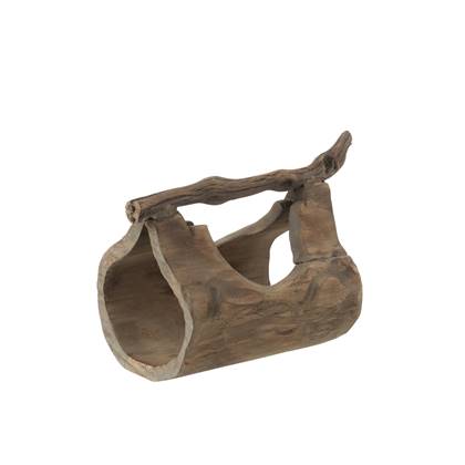 J-Line Decoratie Stam Met Handvat Hout Naturel Large
