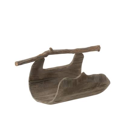 J-Line Decoratie Halve Stam Met Handvat Hout Naturel