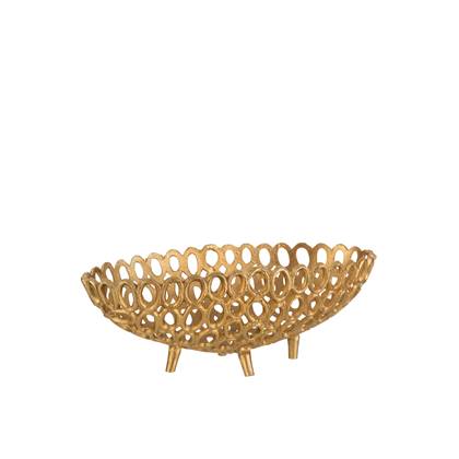J-Line Schaal Ovaal Ringen Aluminium Goud Small