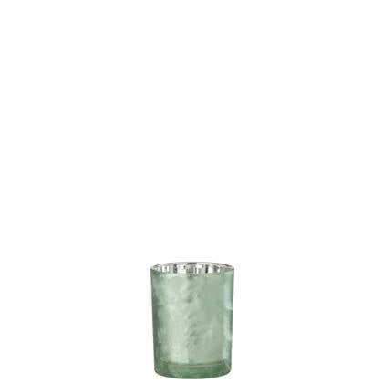 J-Line Windlicht Boom Glas Groen/Zilver Small