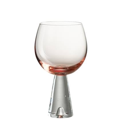 J-Line wijnglas Daen - glas - oranje - 4 stuks