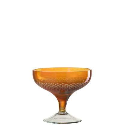 J-Line glas Voet Rond - glas  - oranje - 4 stuks