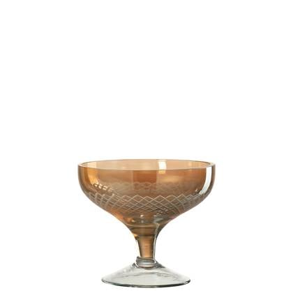 J-Line glas Voet Rond - glas  - goud - 4 stuks