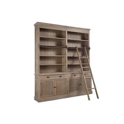 J-Line bibliotheekkast + Ladder - hout - grijs