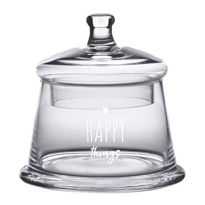 Clayre & Eef Voorraadpot Deksel Ø 12x13 cm Glas Hart Transparant