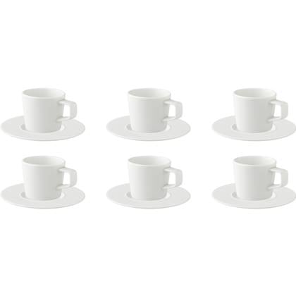 Palmer Cappuccinokop en schotel White Delight 18 cl Wit 6 stuk(s)